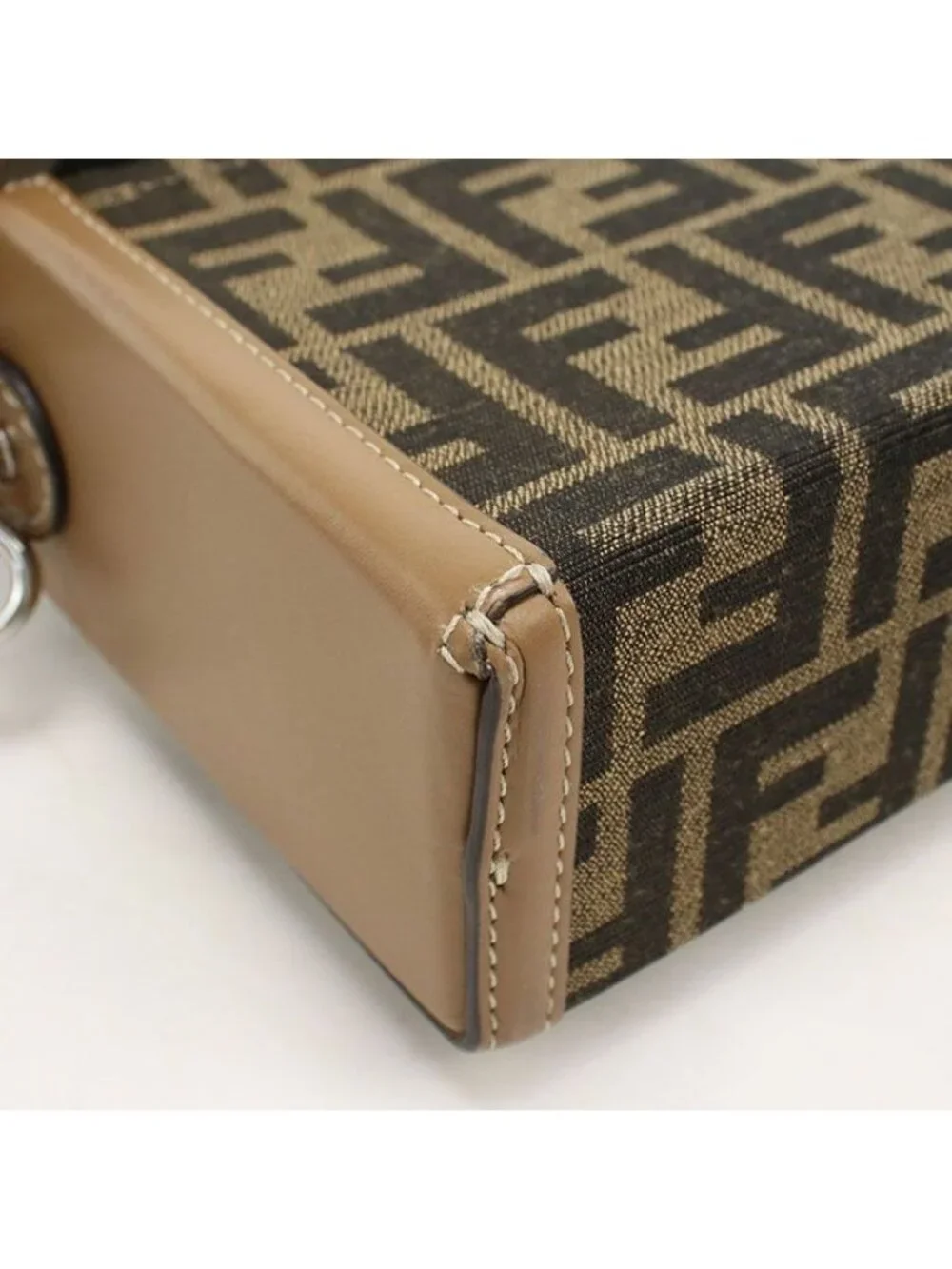 Fendi Soft Trunk 2-Way Baguette Handbag Jacquard